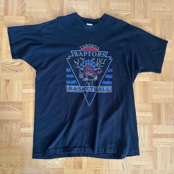 Vintage 90s Toronto Raptors Lightning Single Stitch shirt XL - Picture 1 of 3